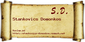Stankovics Domonkos névjegykártya